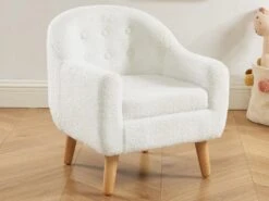 Fauteuil Pour Enfant En Tissu Bouclette Blanc CASORLA 15 Fauteuil Pour Enfant En Tissu Bouclette Blanc CASORLA -Deco.fr Soldes Boutique fauteuil 8697581