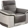 Fauteuil Relaxation Motorisé En Tissu Suédine Bicolore Taupe - CLARA -Deco.fr Soldes Boutique fauteuil 8908447