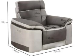 Fauteuil Relaxation Motorisé En Tissu Suédine Bicolore Taupe - CLARA 7 Fauteuil Relaxation Motorisé En Tissu Suédine Bicolore Taupe - CLARA -Deco.fr Soldes Boutique fauteuil 8908453