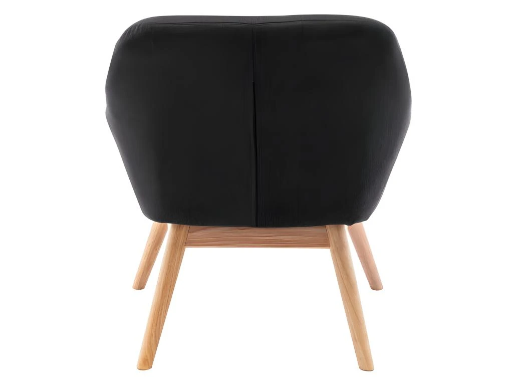 MALMO - Fauteuil Scandinave Tissu Gris Foncé Pieds Bois 3 MALMO - Fauteuil Scandinave Tissu Gris Foncé Pieds Bois – Image 3