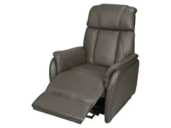 TAMISE - Fauteuil Relax Et Releveur Electrique Cuir Taupe