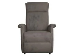 BARRENCE - Fauteuil Relax Et Releveur Electrique Tissu Aspect Cuir Marron Grisé -Deco.fr Soldes Boutique fauteuil 9165017