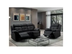 FABARES - Fauteuil Relax Manuel Tissu Gris -Deco.fr Soldes Boutique fauteuil 9165047
