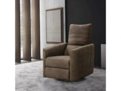 ERBA - Fauteuil Relax Manuel PushBack Tissu Marron Grisé -Deco.fr Soldes Boutique fauteuil 9165079