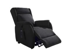 ZAMORA - Fauteuil Releveur Tissu Gris Foncé