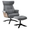 OBANOS - Fauteuil Inclinable + Repose-Pieds Gris -Deco.fr Soldes Boutique fauteuil 9165293