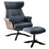 OBANOS - Fauteuil Inclinable + Repose-Pieds Gris Bleu -Deco.fr Soldes Boutique fauteuil 9165355