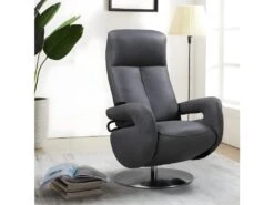 ROSARIO - Fauteuil Relax Electrique Cuir Gris Foncé 5 ROSARIO - Fauteuil Relax Electrique Cuir Gris Foncé -Deco.fr Soldes Boutique fauteuil 9165365