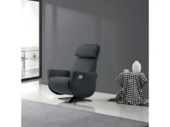 GALAXIE - Fauteuil Relax Electrique Tissu Gris Foncé -Deco.fr Soldes Boutique fauteuil 9165441