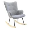 POHJA - Fauteuil à Bascule Gris Dossier Capitonné -Deco.fr Soldes Boutique fauteuil 9172757