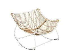 MERIDA - Fauteuil à Bascule Blanc Avec Assise Capitonnée Et Bouclettes 9 MERIDA - Fauteuil à Bascule Blanc Avec Assise Capitonnée Et Bouclettes -Deco.fr Soldes Boutique fauteuil 9172785