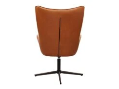 HENYA - Fauteuil Simili Marron Et Piétement Métal Noir -Deco.fr Soldes Boutique fauteuil 9172967