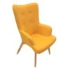 HAYNA - Fauteuil Jaune Et Piétement Naturel -Deco.fr Soldes Boutique fauteuil 9173061