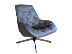 TREK - Fauteuil Moderne Aspect Cuir Gris