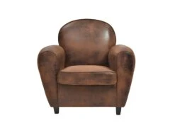 GANSSI - Fauteuil Club Marron Aspect Cuir Vieilli 7 GANSSI - Fauteuil Club Marron Aspect Cuir Vieilli -Deco.fr Soldes Boutique fauteuil 9173665