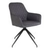 KARBO - Fauteuil Pivotant Simili Gris Foncé Et Piétement Acier -Deco.fr Soldes Boutique fauteuil 9174023