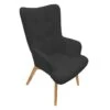 HAYNA - Fauteuil Noir Et Piétement Naturel 14 HAYNA - Fauteuil Noir Et Piétement Naturel -Deco.fr Soldes Boutique fauteuil 9174393