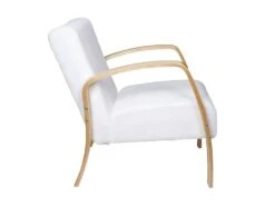 KAUPA - Fauteuil En Tissu Bouclettes Blanc Accoudoirs Bois 8 KAUPA - Fauteuil En Tissu Bouclettes Blanc Accoudoirs Bois -Deco.fr Soldes Boutique fauteuil 9174429