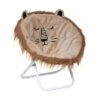 Fauteuil Lion Pour Enfant En Tissu Marron Et Beige