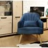 Fauteuil Velours Bleu Marine Scandinave Pieds Bois - LOUKIA -Deco.fr Soldes Boutique fauteuil 9239015