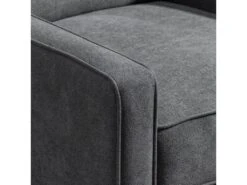 Fauteuil Inclinable Style Néo-rétro Dossier Capitonné 9 Boutons épais Garnissage Mousse Haute Densité Repose-pied Réglable Tissu Aspect Lin Gris -Deco.fr Soldes Boutique fauteuil 9473973