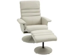 Fauteuil Relax Inclinable Pivotant Contemporain Avec Repose-pieds Grand Confort Revêtement Synthétique Crème 6 Fauteuil Relax Inclinable Pivotant Contemporain Avec Repose-pieds Grand Confort Revêtement Synthétique Crème -Deco.fr Soldes Boutique fauteuil 9474039