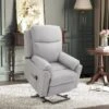 Fauteuil De Relaxation électrique - Fauteuil Releveur Inclinable Avec Repose-pied Ajustable Et Télécommande - Tissu Aspect Lin Gris Clair -Deco.fr Soldes Boutique fauteuil 9485377