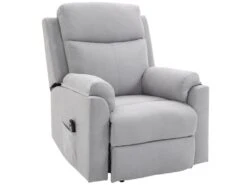 Fauteuil De Relaxation électrique - Fauteuil Releveur Inclinable Avec Repose-pied Ajustable Et Télécommande - Tissu Aspect Lin Gris Clair -Deco.fr Soldes Boutique fauteuil 9485383