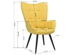 Fauteuil De Salon Canapé 1 Place Avec Un Revêtement En Tissu, Des Accoudoirs Rembourés Et Des Pieds En Bois Massif Métal 9 Fauteuil De Salon Canapé 1 Place Avec Un Revêtement En Tissu, Des Accoudoirs Rembourés Et Des Pieds En Bois Massif Métal -Deco.fr Soldes Boutique fauteuil 9486437