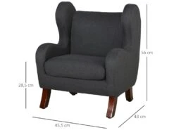 Fauteuil Enfant Oreilles Grand Confort Accoudoirs Assise Dossier Garnissage Mousse Haute Densité Piètement Bois Hévéa Verni Lin Gris -Deco.fr Soldes Boutique fauteuil 9486609