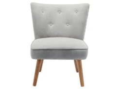 MALCOLM - Fauteuil Scandinave Tissu Gris Clair Pieds Bois(x2) -Deco.fr Soldes Boutique fauteuil 9486633