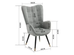 Fauteuil Scandinave Chaise De Canapé De Loisirs Pour Salon Salle à Manger Bureau Avec Un Revêtement En Tissu, Accoudoirs Rembourés Et Des Pieds En Métal Noir Et Or, Gris, 66x71x110cm 9 Fauteuil Scandinave Chaise De Canapé De Loisirs Pour Salon Salle à Manger Bureau Avec Un Revêtement En Tissu, Accoudoirs Rembourés Et Des Pieds En Métal Noir Et Or, Gris, 66x71x110cm -Deco.fr Soldes Boutique fauteuil 9488305