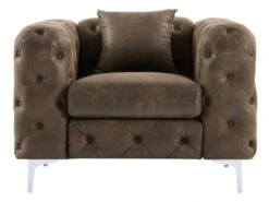 Fauteuil Chesterfield En Microfibre Aspect Cuir Vieilli EDWINA 13 Fauteuil Chesterfield En Microfibre Aspect Cuir Vieilli EDWINA -Deco.fr Soldes Boutique fauteuil 9758935