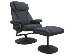 Fauteuil Inclinable Avec Repose Pieds En Fer Noir
