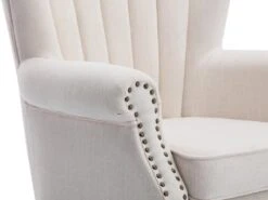 Fauteuil En Tissu Crème Finition Cloutée BATOUMI 9 Fauteuil En Tissu Crème Finition Cloutée BATOUMI -Deco.fr Soldes Boutique fauteuil 9927273