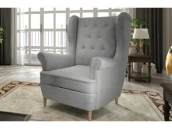 Fauteuil 1 Place En Tissu Catégorie Luxe, Gris, ARNAUD