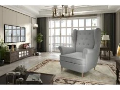 Fauteuil 1 Place En Tissu Catégorie Luxe, Gris, ARNAUD -Deco.fr Soldes Boutique fauteuil 9997631