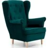 Fauteuil 1 Place En Tissu Velours Catégorie Luxe, Vert Foncé, ARNAUD -Deco.fr Soldes Boutique fauteuil 9997819