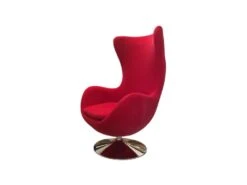 SUEDE - Fauteuil Design En Velours Rouge