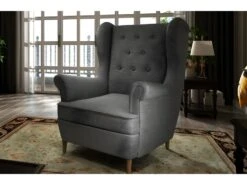 Fauteuil 1 Place En Tissu Catégorie Luxe, Gris Foncé, ARNAUD