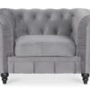 Fauteuil Chesterfield Velours Altesse Argent -Deco.fr Soldes Boutique fauteuil 9998785