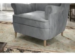 Fauteuil 1 Place En Tissu Velours Catégorie Luxe, Gris, ARNAUD -Deco.fr Soldes Boutique fauteuil 9998835