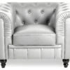 Fauteuil Chesterfield Regency Argent -Deco.fr Soldes Boutique fauteuil 9999113