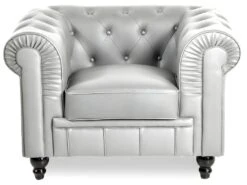 Fauteuil Chesterfield Regency Argent