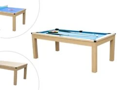 Table Transformable - Billard & Ping-pong BALTHAZAR - 213*112*81.5cm - Bleu -Deco.fr Soldes Boutique jeux interieur 13665997