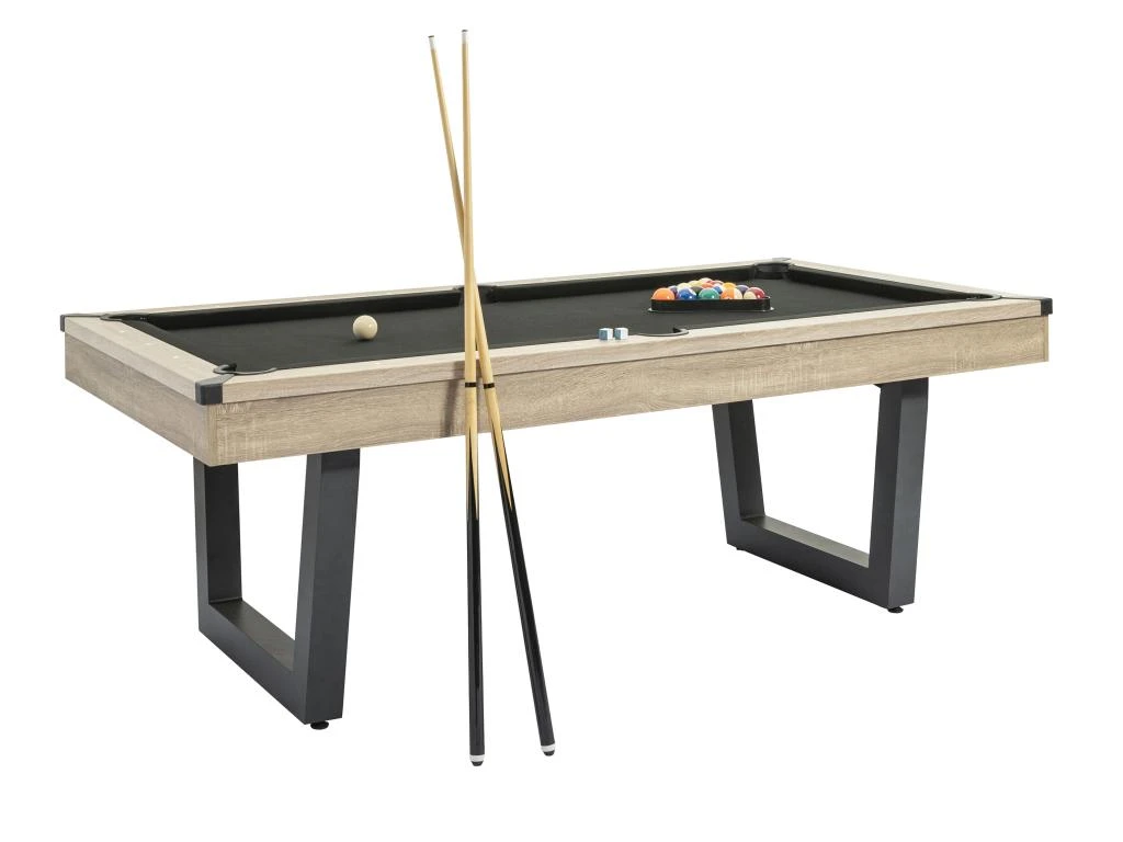 Table Transformable - Billard & Ping-pong - Coloris Naturel Clair Et Noir - L213,4 X P111,8 X H78,5 Cm - MELIAN 4 Table Transformable - Billard & Ping-pong - Coloris Naturel Clair Et Noir - L213,4 X P111,8 X H78,5 Cm - MELIAN – Image 4