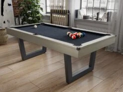 Table Transformable - Billard & Ping-pong - Coloris Naturel Clair Et Noir - L213,4 X P111,8 X H78,5 Cm - MELIAN
