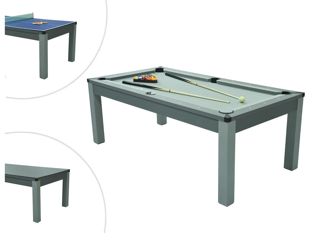 Table Transformable - Billard & Ping-pong BALTHAZAR - 213*112*81.5cm - Gris 3 Table Transformable - Billard & Ping-pong BALTHAZAR - 213*112*81.5cm - Gris â Image 3