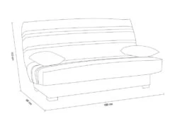 Banquette Clic Clac 3 Places - Tissu Gris Clair - L199 X P96 X H103 Cm - CHLoe -Deco.fr Soldes Boutique lit 10442113