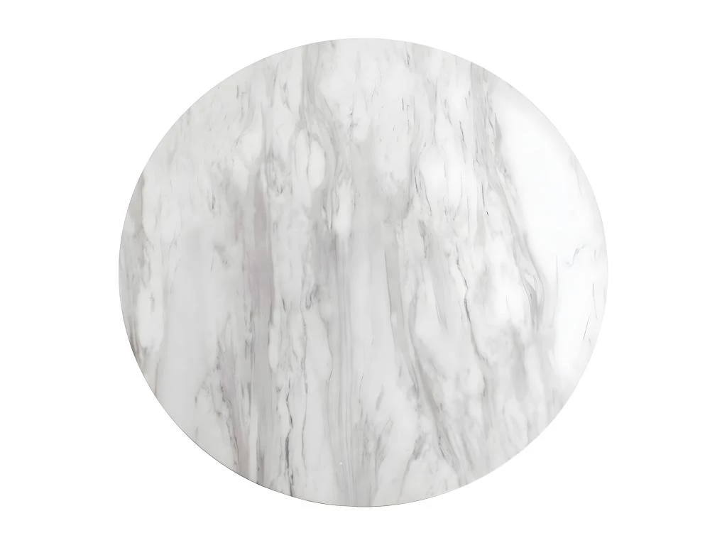 TYROL - Table Haute Ø70cm Aspect Marbré Et Pied Métal Doré 3 TYROL - Table Haute Ø70cm Aspect Marbré Et Pied Métal Doré – Image 3